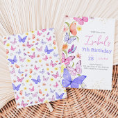 Invitation Anniversaire Papillon Rose Violet