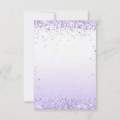 Invitation Anniversaire papillon violet lavande script luxe (Dos)