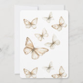 Invitation Anniversaire Papillons Blanc Crème Or Chic (Dos)