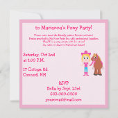 Invitation Anniversaire: Parti Pony (Dos)