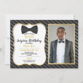Invitation Anniversaire Partie Bowtie Black Cravate Hommes Fe (Devant)