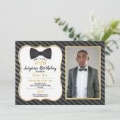 Invitation Anniversaire Partie Bowtie Black Cravate Hommes Fe (Debout devant)