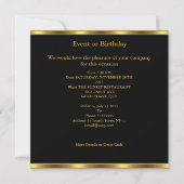 Invitation Anniversaire Party Gold Tile Trier Black Diamond (Dos)