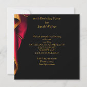 Invitation Anniversaire Party Red Gold Chaussures (Dos)
