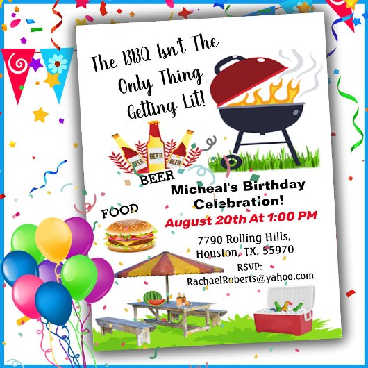 Invitation Anniversaire Pas Seulement Pour Le BBQ 
