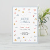 Invitation Anniversaire pastel (Debout devant)