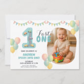 Invitation Anniversaire Pastel Fast One Car (Devant)