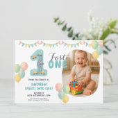 Invitation Anniversaire Pastel Fast One Car (Debout devant)