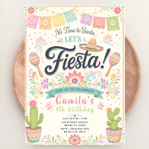 Invitation Anniversaire Pastel Fiesta