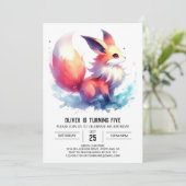Invitation Anniversaire Pastel Fox (Debout devant)