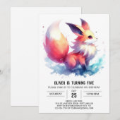 Invitation Anniversaire Pastel Fox (Devant / Derrière)