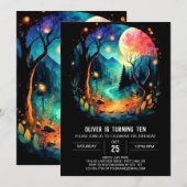 Invitation Anniversaire Pastel Magic Timber (Devant / Derrière)