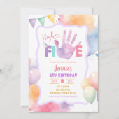 Invitation Anniversaire Pastel Rose High Five (Devant)