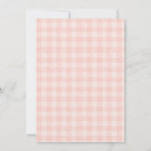 Invitation Anniversaire Patch Citrouille Gingham Rose Pâle (Dos)