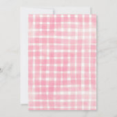 Invitation anniversaire patch de citrouille carreau rose (Dos)