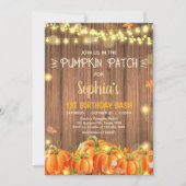 Invitation Anniversaire Patch de Citrouille Rustique d'Automn (Devant)