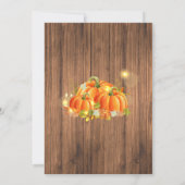 Invitation Anniversaire Patch de Citrouille Rustique d'Automn (Dos)