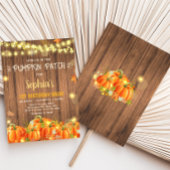 Invitation Anniversaire Patch de Citrouille Rustique d'Automn