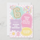 Invitation Anniversaire patch pastel prépa universitaire (Devant)