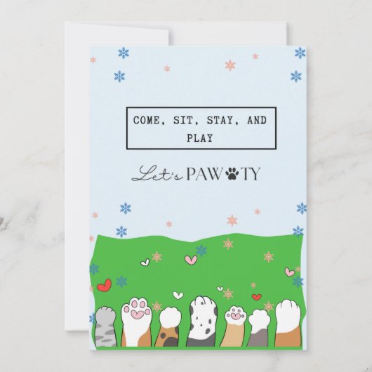 Invitation Anniversaire Paw-ty mignonne Chiens de Chien de Ch (Dos)