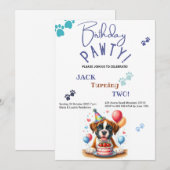Invitation Anniversaire Pawty Boxer Chien Personnalisé Annive (Devant / Derrière)