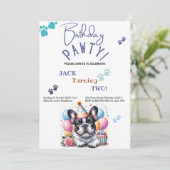 Invitation Anniversaire Pawty French Bulldog Birthday (Debout devant)