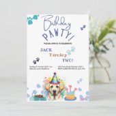 Invitation Anniversaire Pawty Labrador Retriever Chien Annive (Debout devant)