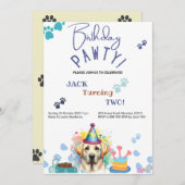 Invitation Anniversaire Pawty Labrador Retriever Chien Annive (Devant / Derrière)