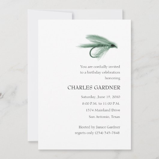 Invitation Anniversaire Pêche à la mouche (Devant)