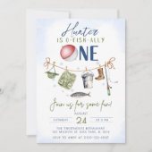 Invitation Anniversaire Pêche : O-Poisson (Devant)