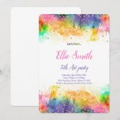 Invitation anniversaire peinture modifiable  (Devant / Derrière)