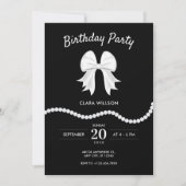 Invitation Anniversaire perle arc noir (Devant)
