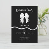 Invitation Anniversaire perle arc noir (Debout devant)