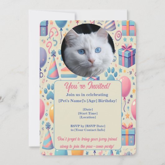 Invitation Anniversaire Personnalisable (Devant)
