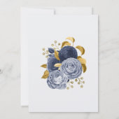 Invitation Anniversaire Personnalisable Chic Blue Gold Floral (Dos)