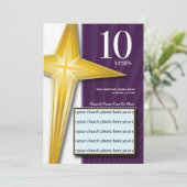 Invitation Anniversaire personnalisable d'église de 10 ans (Debout devant)