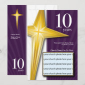 Invitation Anniversaire personnalisable d'église de 10 ans (Devant / Derrière)