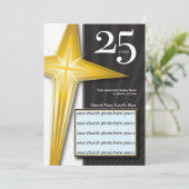 Invitation Anniversaire personnalisable d'église de 25 ans (Debout devant)