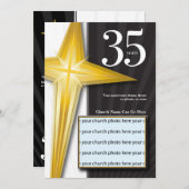 Invitation Anniversaire personnalisable d'église de 35 ans (Devant / Derrière)