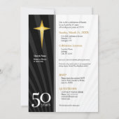 Invitation Anniversaire personnalisable d'église de 50 ans (Dos)
