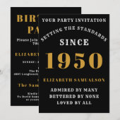 Invitation Anniversaire personnalisé 1950 Ajouter votre nom N (Devant / Derrière)