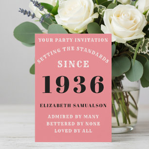 Invitation Anniversaire Personnalisé 90 Ans 1936 Ajoutez Votr