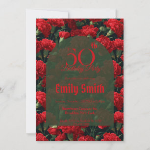 Invitation Anniversaire personnalisé avec des œillets floraux