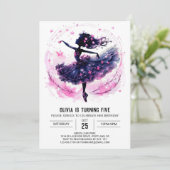 Invitation Anniversaire personnalisé Boho Ballerina (Debout devant)