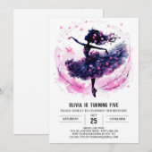 Invitation Anniversaire personnalisé Boho Ballerina (Devant / Derrière)