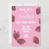 Invitation Anniversaire personnalisé de fraises (Devant)