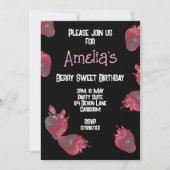 Invitation Anniversaire personnalisé de fraises (Devant)