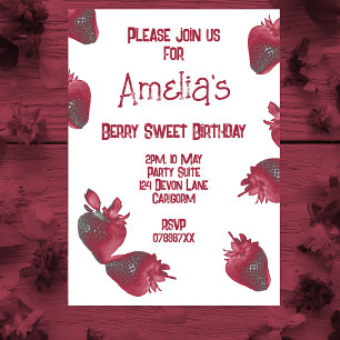 Invitation Anniversaire personnalisé de fraises