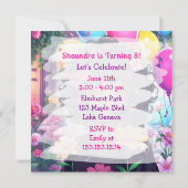 Invitation Anniversaire personnalisé de la fille de couleur (Dos)