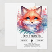 Invitation Anniversaire personnalisé de la Renard Boho (Devant / Derrière)